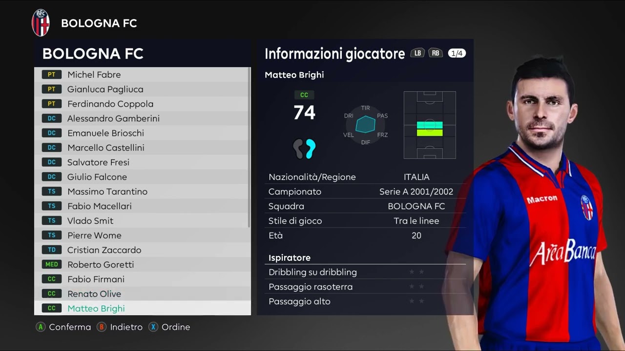 CLASSIC PES 2021:BOLOGNA 2001/2002