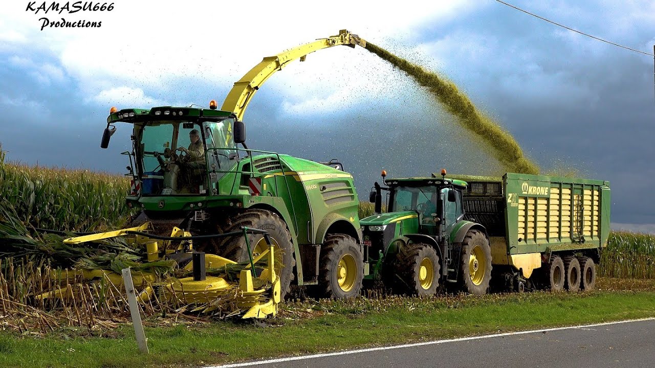 Mais 2019 : Lacroix / John Deere 8600i / John Deere 7R / Mais ernte / Maize harvest / 4K / DJI