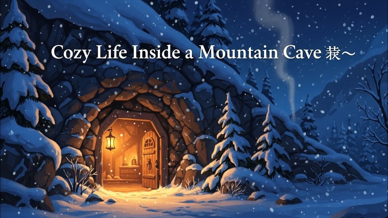 Cozy Life Inside a Mountain Cave ❄️ | Peaceful Snowy Ghibli-Inspired Story