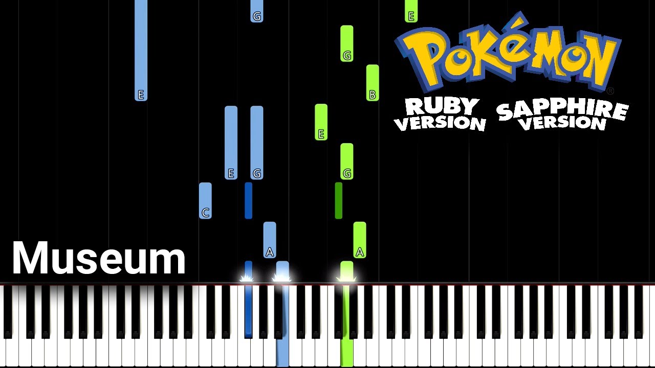 Museum - Pok&eacute;mon Ruby/Sapphire (Piano Tutorial) [Synthesia]