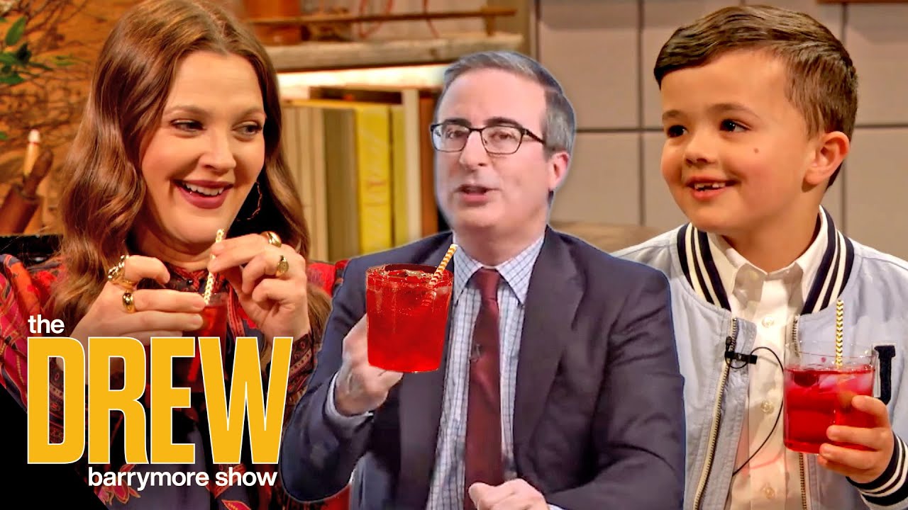 Drew and Shirley Temple King Leo Kelly Honor John Oliver with a Special Drink