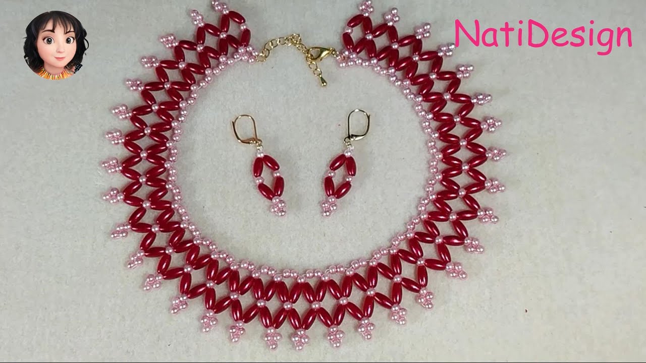 CONJUNTO BESO DE MUJER con perlas y aceitunas de cristal checo👗👠- WOMEN'S KISS SET