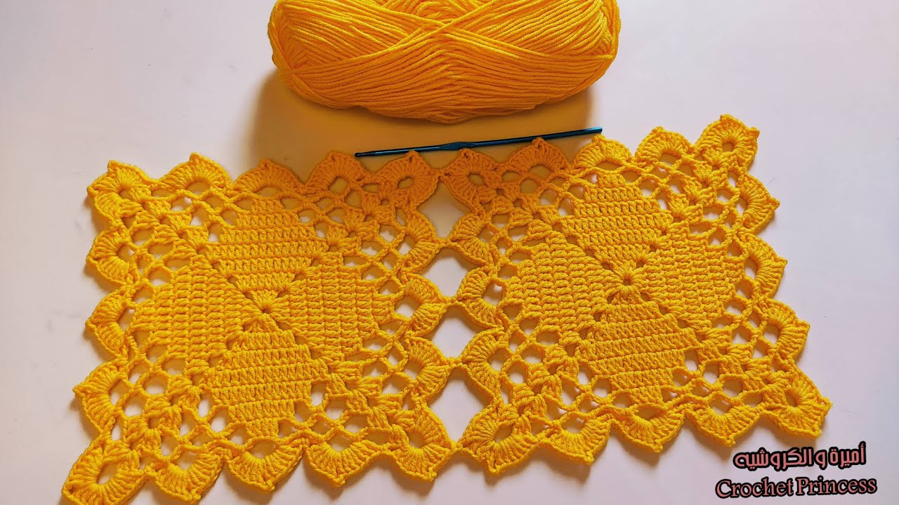وحدة كروشيه مربعة مع شرح طريقة التشبيك Crochet unit
