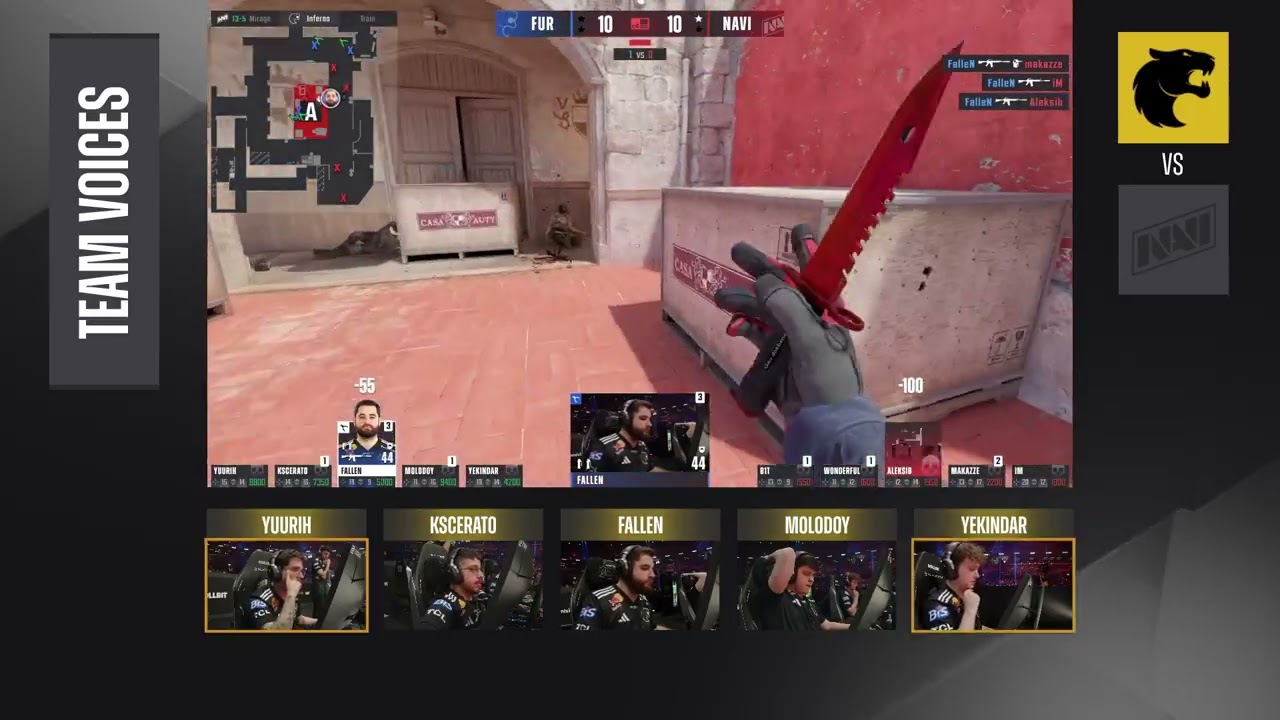 Furia voice chat for Fallen 1v3 clutch against NAVI in Quarterfinal | StarLadder Budapest Major 2025