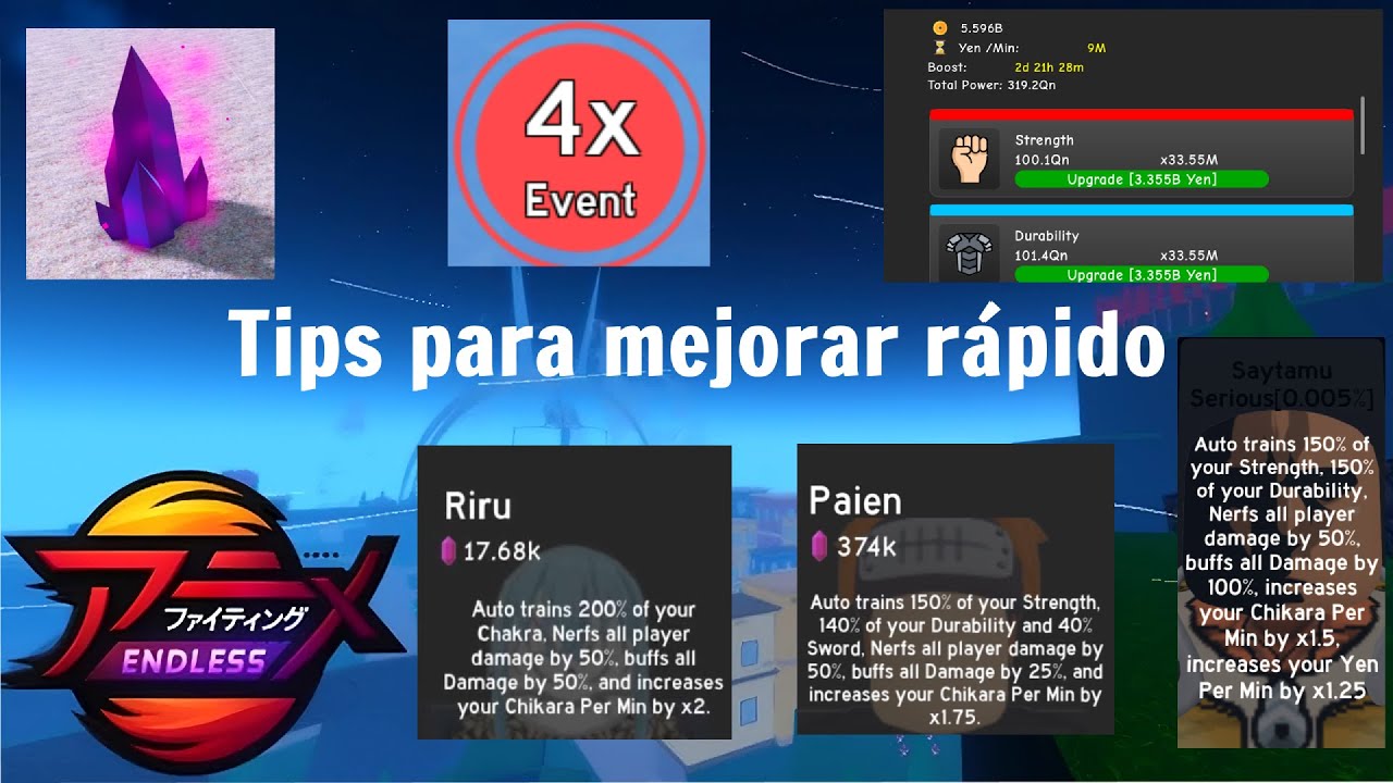 Como mejorar rápido︱Anime Fighting Simulator: Endless - Tips