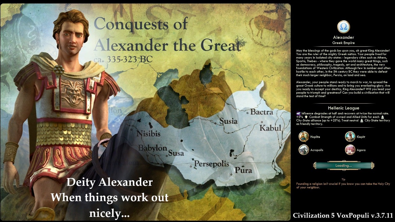 Civ 5 Vox Populi: Deity Alexander - When things work out nicely...