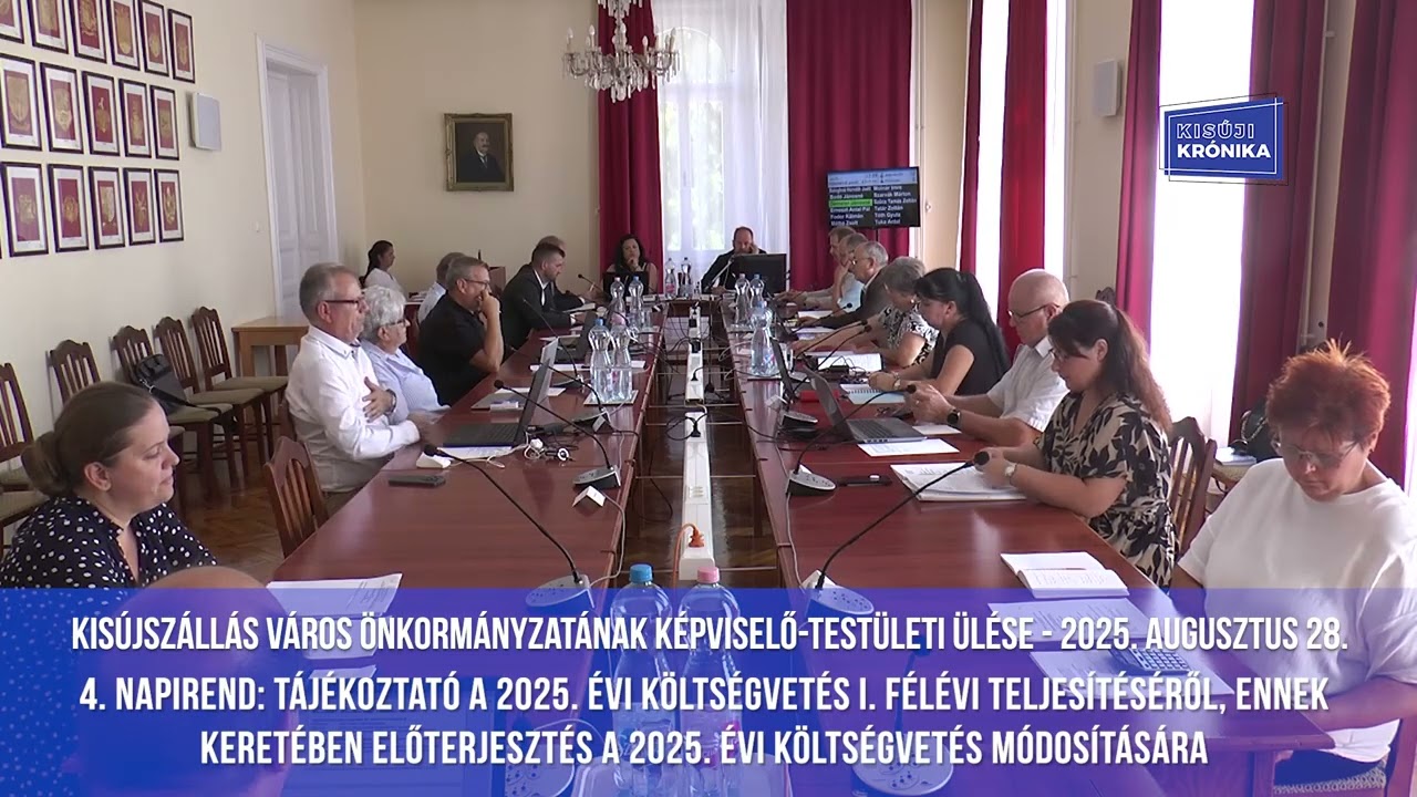 Kisújszállás Város Önkormányzatának képviselő-testületi ülése - 2025. augusztus 28.