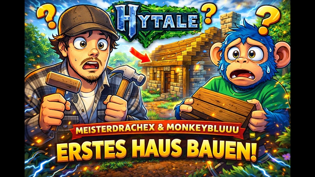 🏠 ERSTES HAUS BAUEN in HYTALE! | Wir sind komplette Noobs 😅 | Live mit MeisterdracheX & MonkeyBluuu