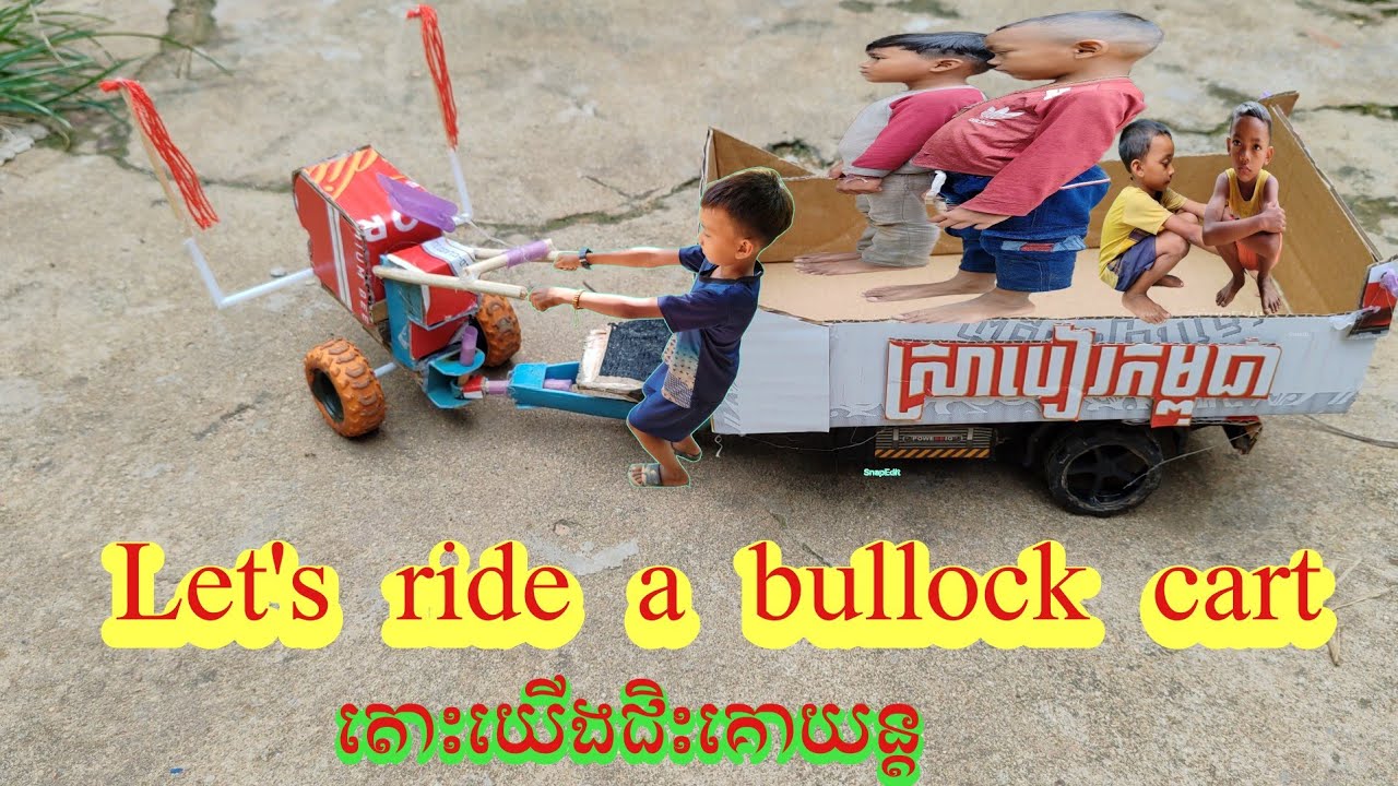 Children build bulldozers to transport people