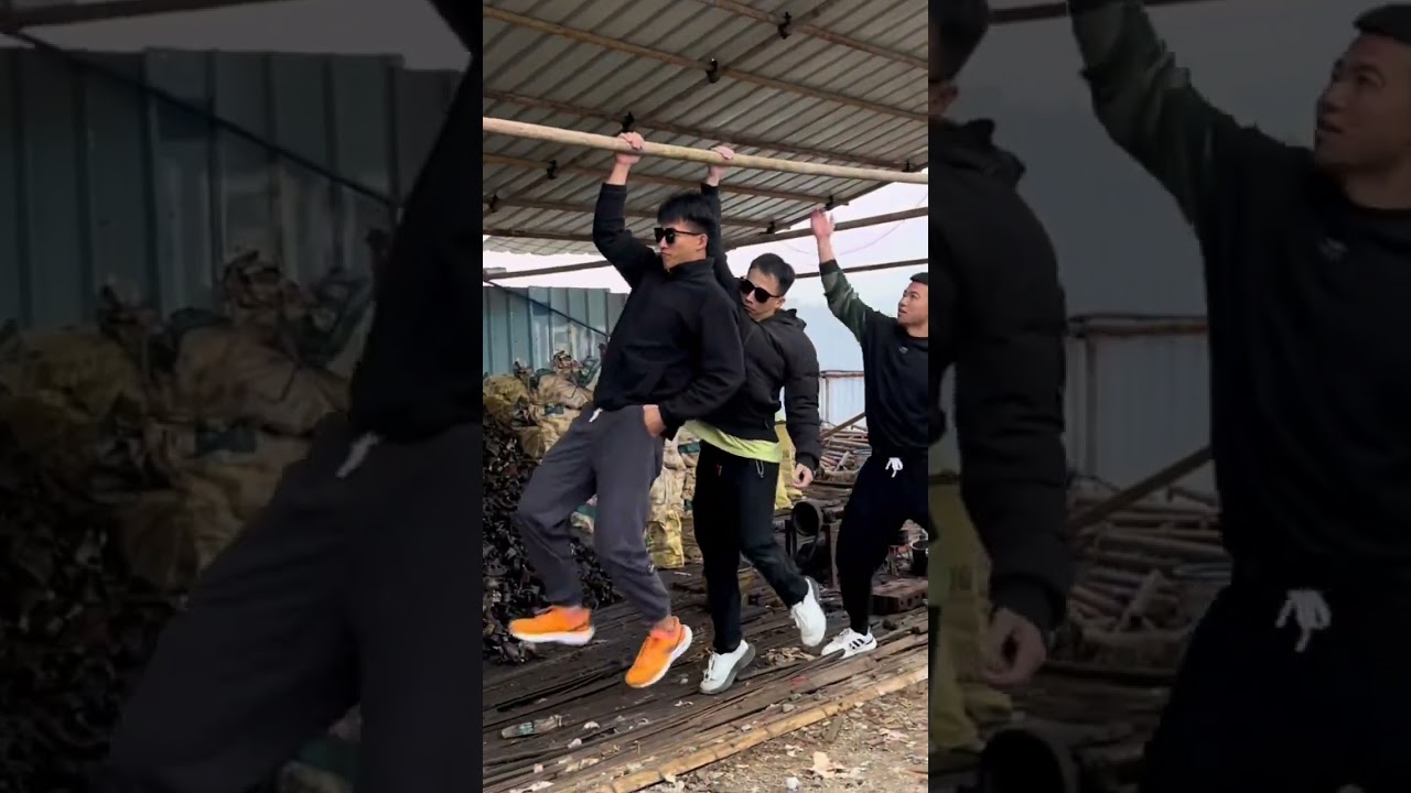 Три Том Кэта здесь, уличный фитнес, ежедневные тренировки, упражнения