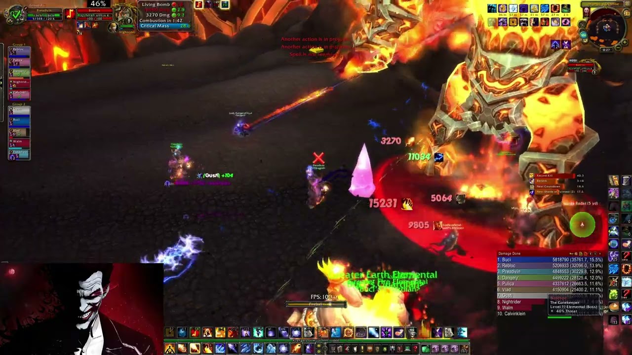 World of Warcraft:  [Baleroc, the Gatekeeper] 10H- whitemane.gg Fire Mage !