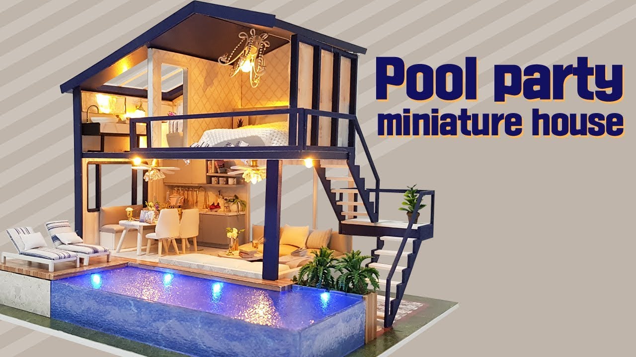 DIY Miniature DollhouseㅣPool partyㅣ풀파티 미니어처하우스ㅣ박소소