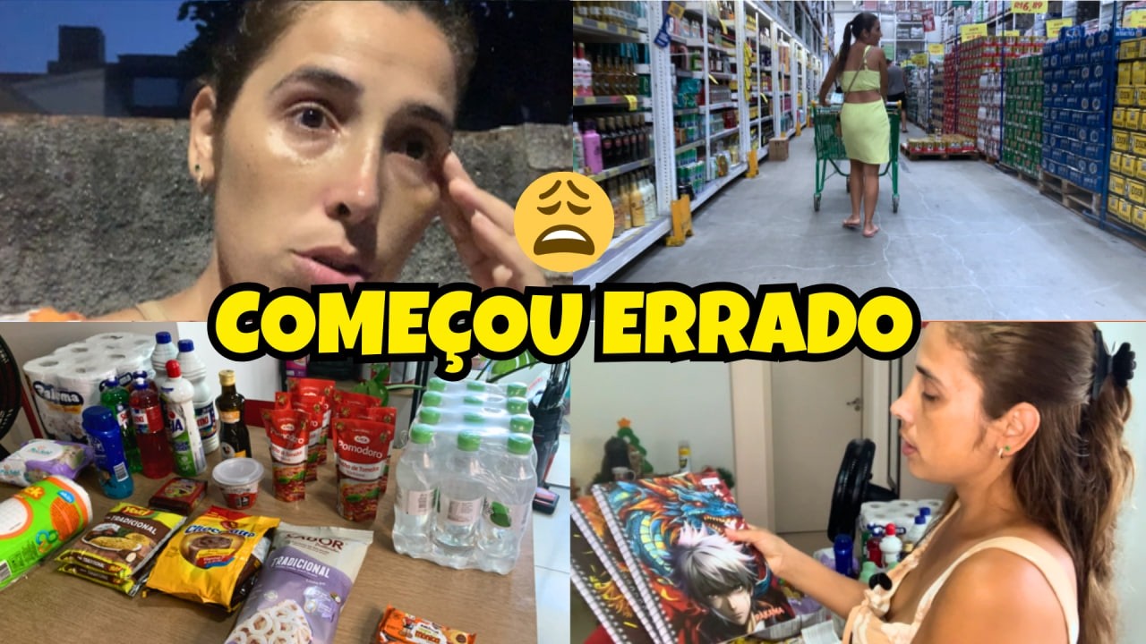 Fui comprar o material do Benício… e nem tudo saiu como planejado 😩 + compra do mês | Vlog real
