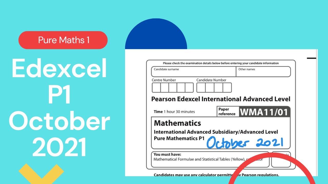 Edexcel IAL P1 October 2021 Exam Paper