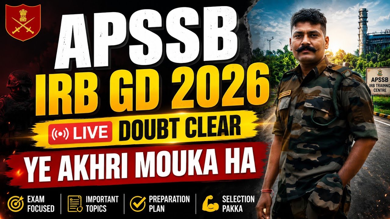 APSSB IRB GD 2026 Last Chance Preparation | Live Doubt Solving Class