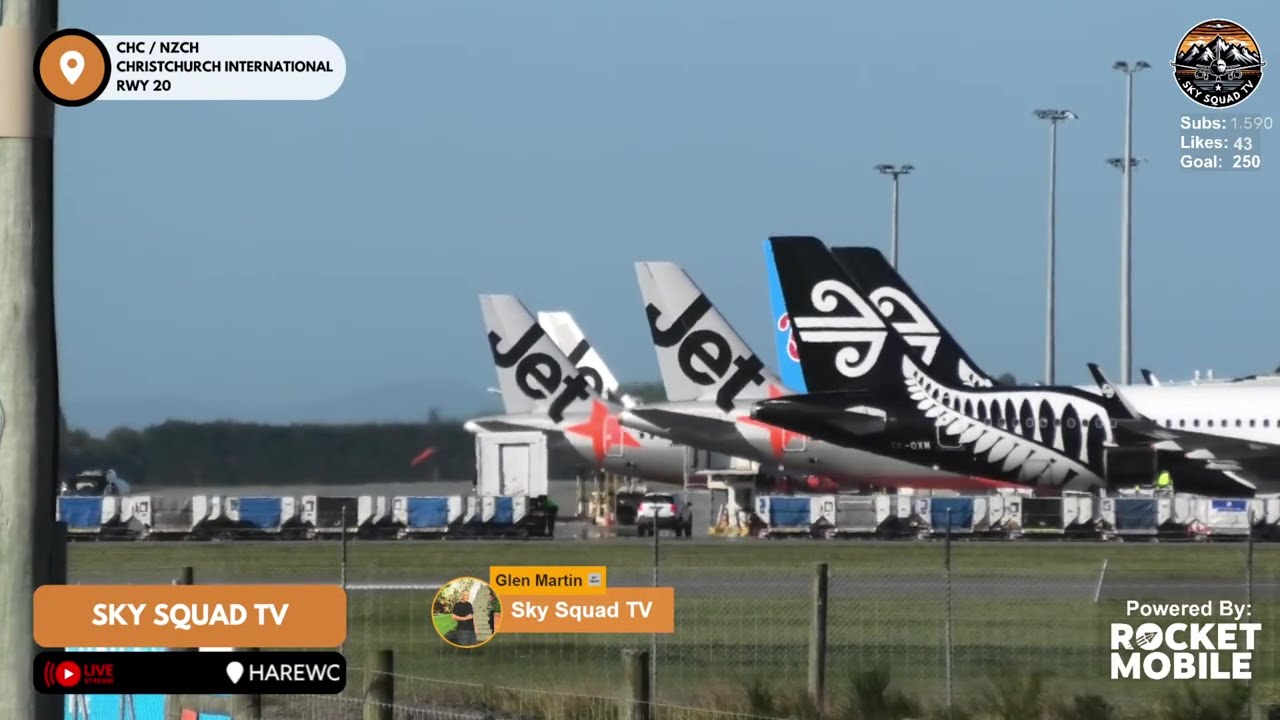 🔴 Live Sunset Plane Spotting at Christchurch Airport, New Zealand w/Sean! 🎙️