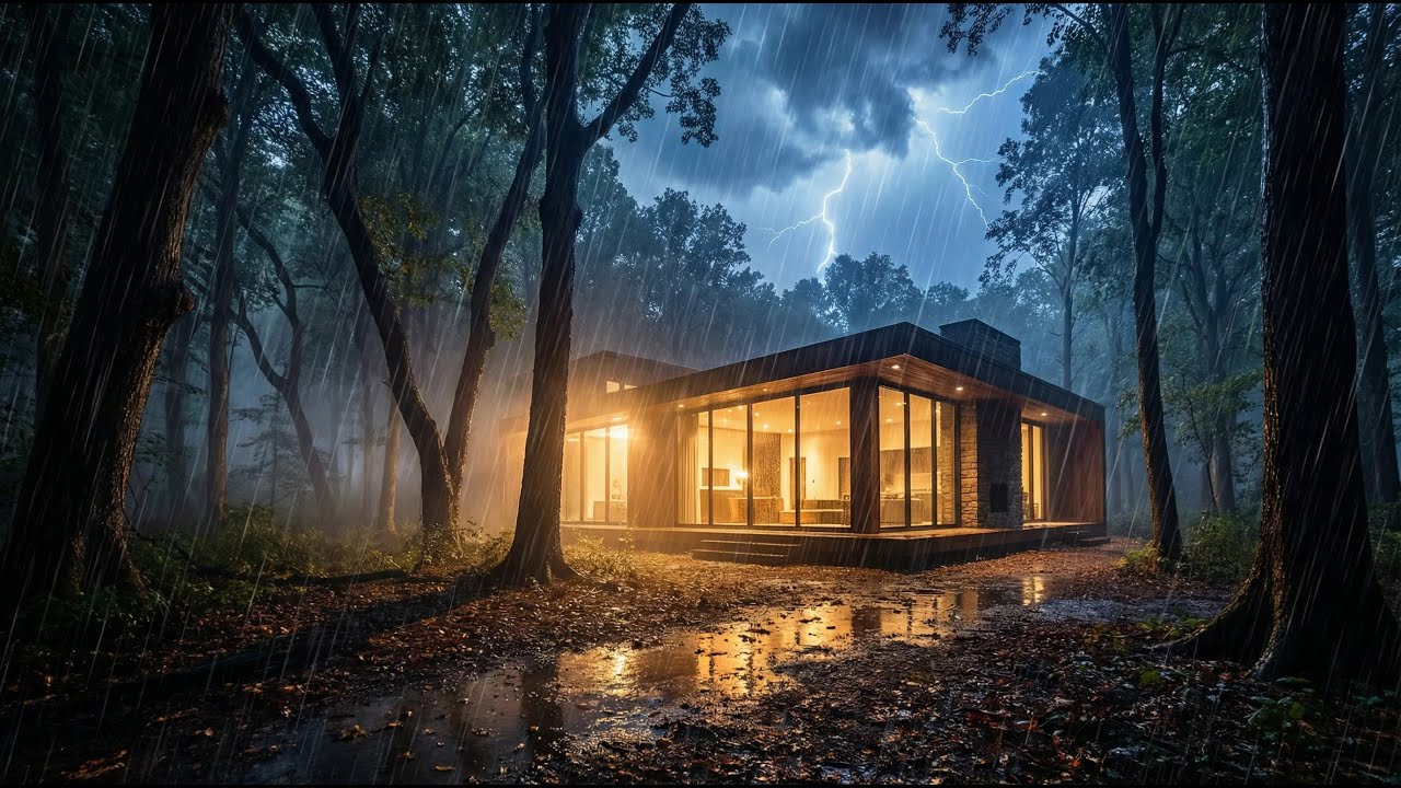 🌙 Heavy Night Rain for Deep Sleep / NO ADS / Insomnia Relief
