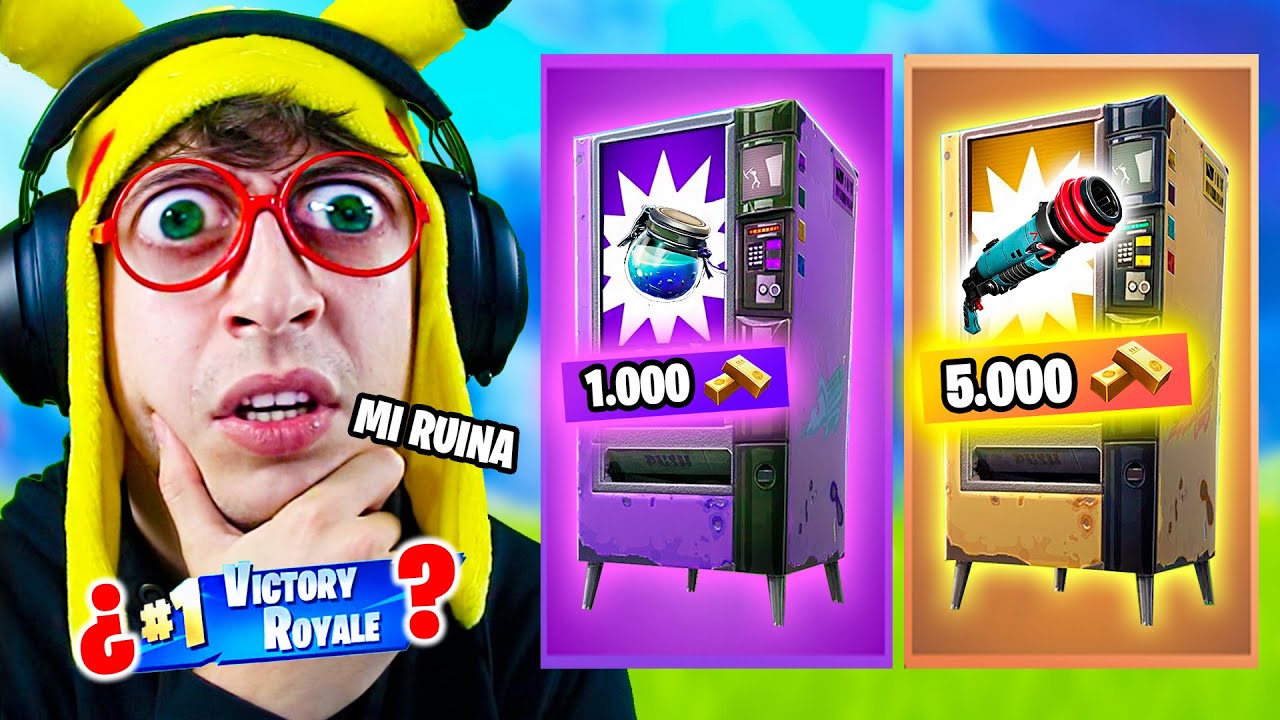SÓLO LOOT de MÁQUINAS EXPENDEDORAS Challenge en Fortnite Battle Royale!! (Gasto Demasiado Oro..)