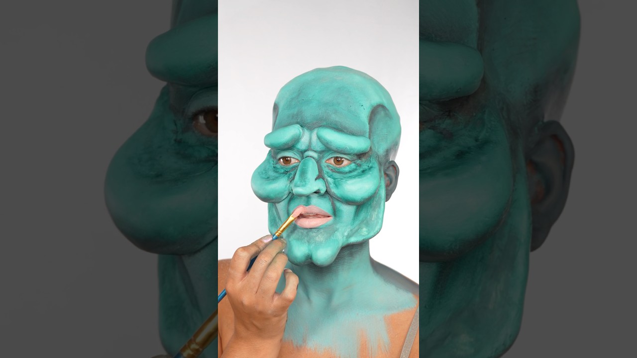 Makeup Challenge: Handsome Squidward! What next?! #makeuptransformation #makeupchallenge #spongebob