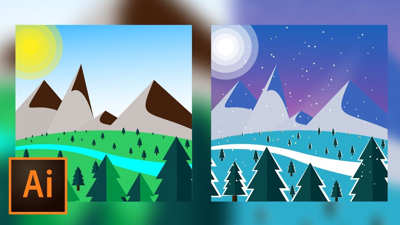 COMO CREAR PAISAJES EN ADOBE ILLUSTRATOR