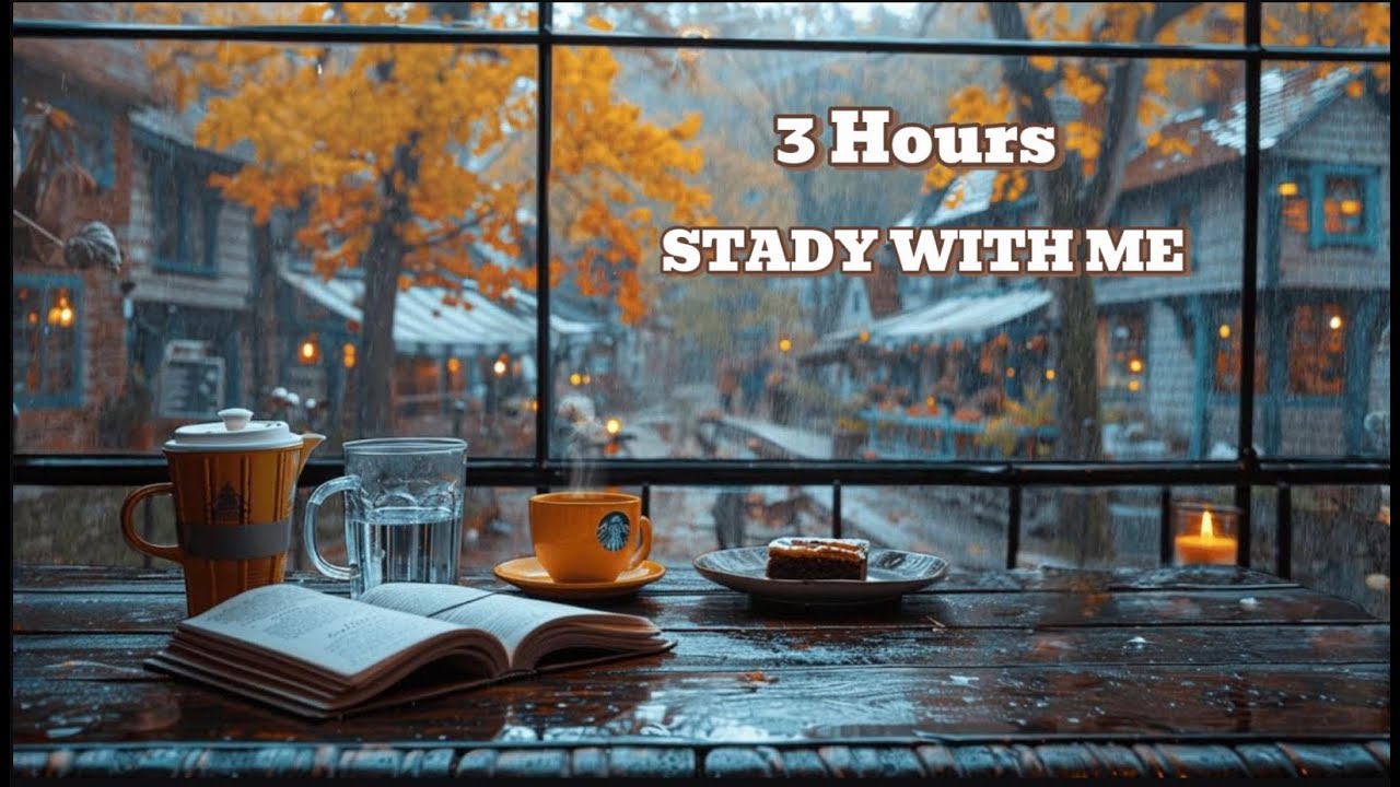 3 Hours Study With Me | 50/10 Method | Background Brown Noise and Rain Noise