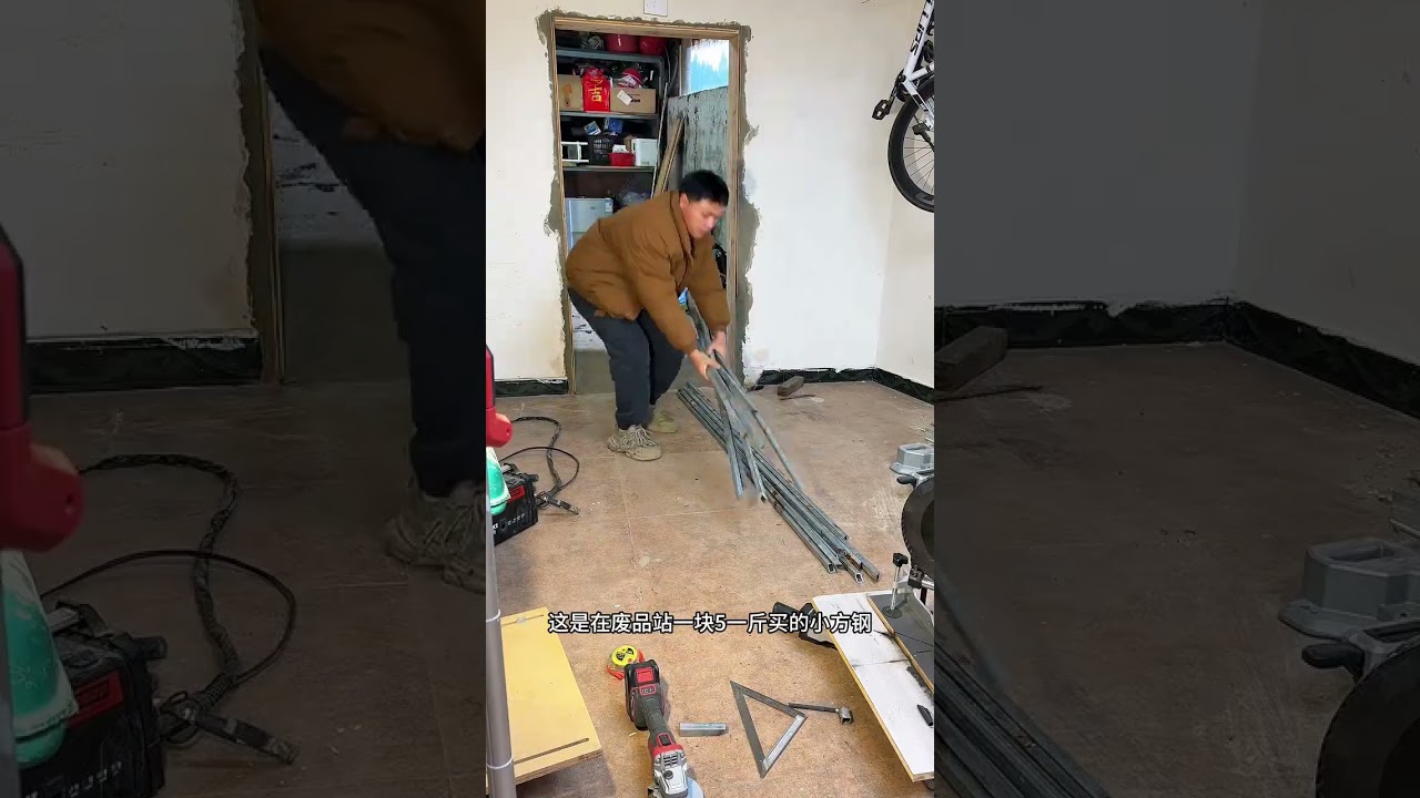 Self-made super large folding door#Youth Creator Growth Program#diy by hand#Before renovat