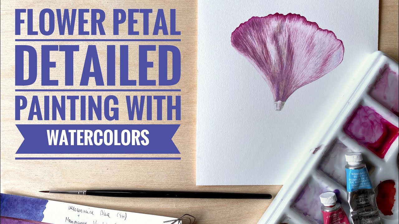 How to paint detailed and realistic petal | Ranunculus flower petal