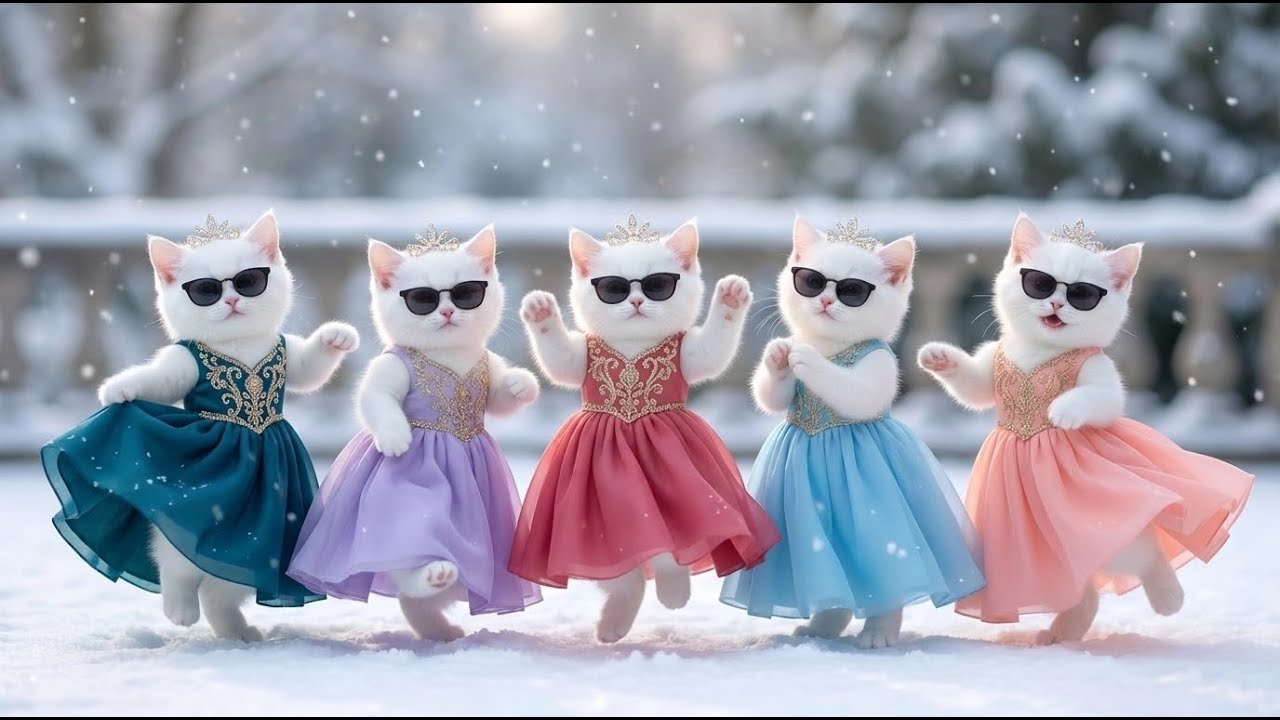 Милая кошачья танцевальная вечеринка 💃 Забавные танцующие кошки, созданные искусственным интеллек...