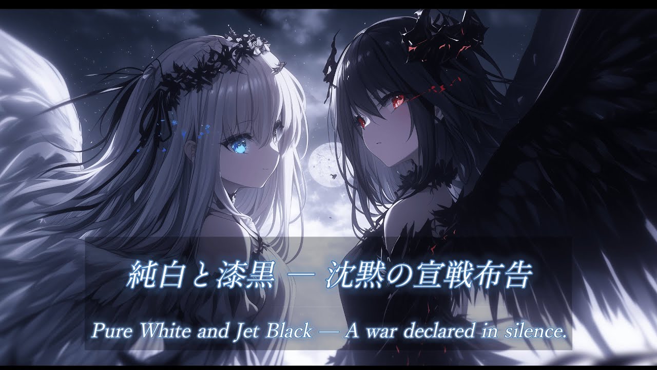 【エモBGM】微笑む白、語らぬ黒｜Emotional Dark × Anime Style｜作業用・勉強用