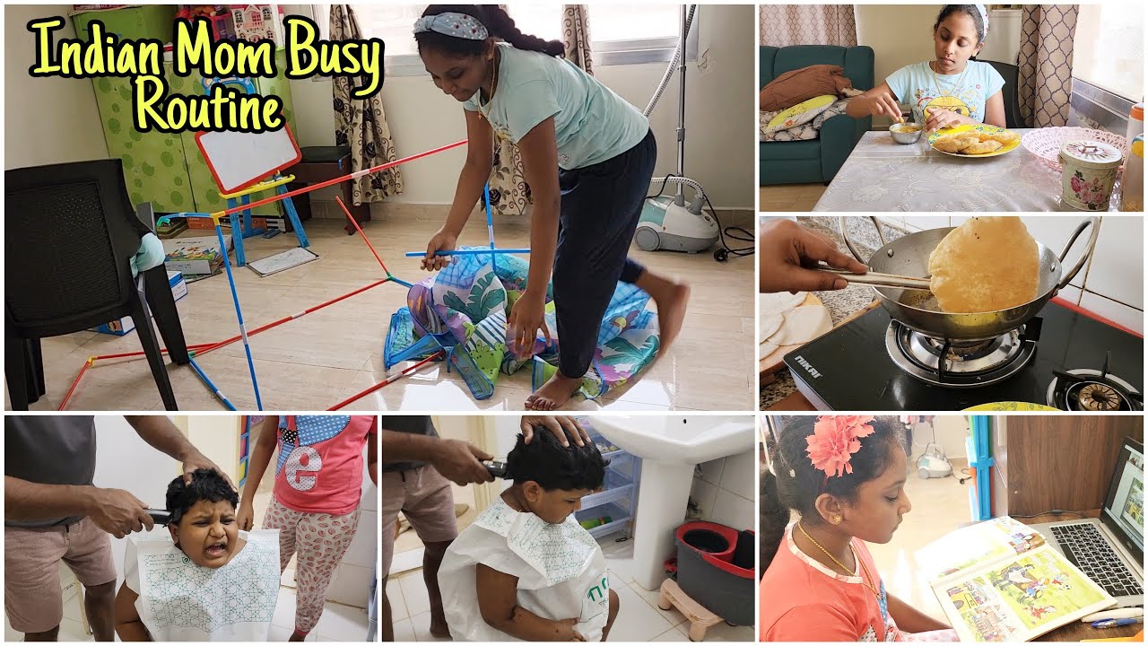 Indian Mom Busy Morning Routine | Zavien Funny Hair Cut | Starlett Tent Dismantling/French CLASSES