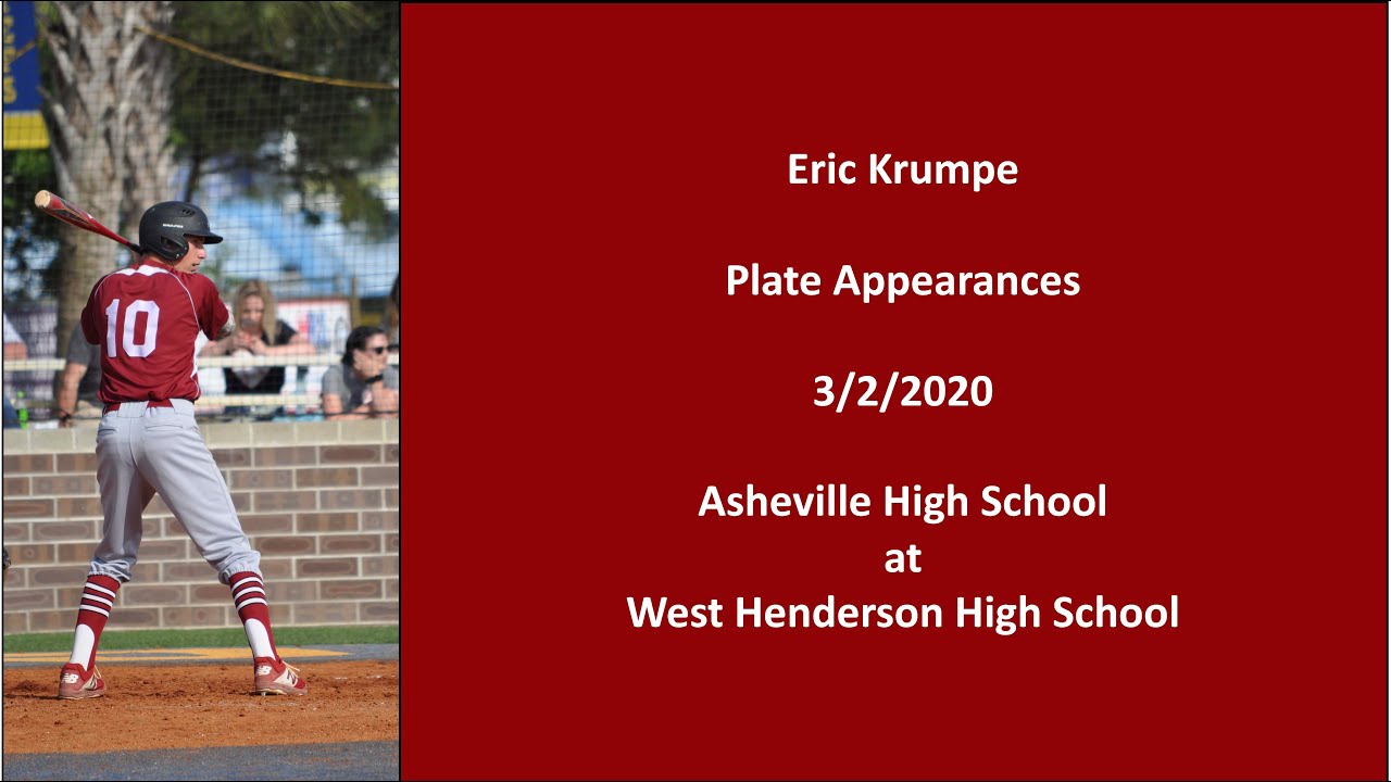Eric Krumpe Plate Appearances - 3/2/20 - AHS at WHHS