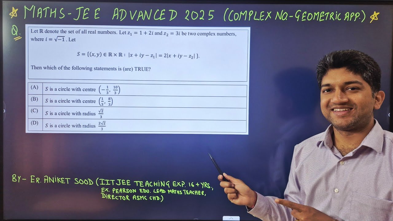 JEE Advanced 2025 Maths Geometry of Complex Numbers Question Solved in Seconds 🎯 - Aniket Sood