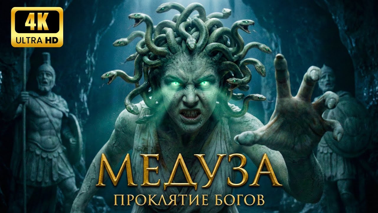 МЕДУЗА Полный фильм Жрица,превращённая в чудовище, обращавшее в камень всё,на что падал её взгляд 4K