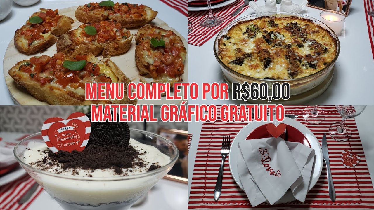 MENU DIA DOS NAMORADOS COM 60,00 + MATERIAL GRÁFICO | Nosso Apê 32B