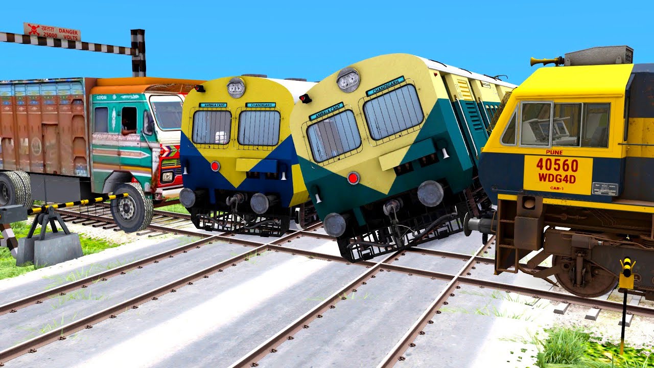 OVER SPEED TRAIN HITS THE TWO MEMU TRAINS AT DIFFERENT RAILWAY TRACKS|▶️ Train Simulator|Railworks|