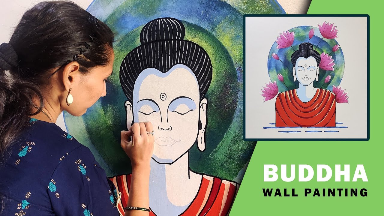 Buddha wall painting I Easy wall painting DIY
