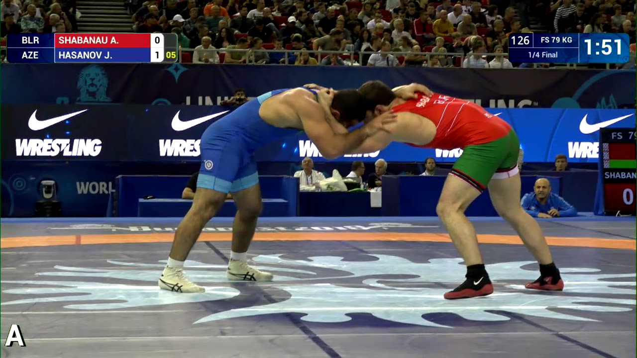 1/4 FS - 79 kg: A. SHABANAU (BLR) v. J. HASANOV (AZE)