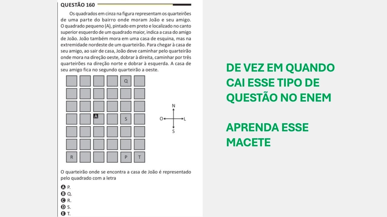 ENEM 2025 - Matemática - Questão 160 (Caderno Amarelo) - Os quadrados em cinza na figura representam