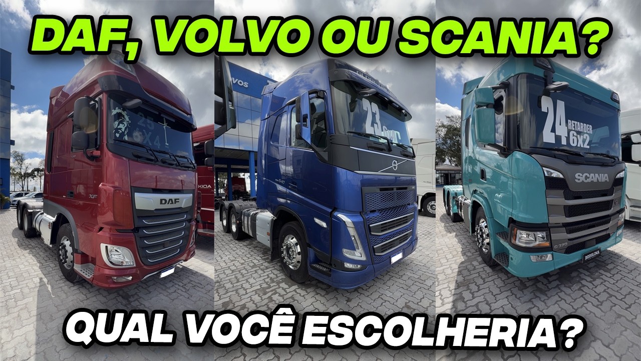 DAF XF 530, Volvo FH 540 ou Scania G370 – Qual é o melhor cavalo?
