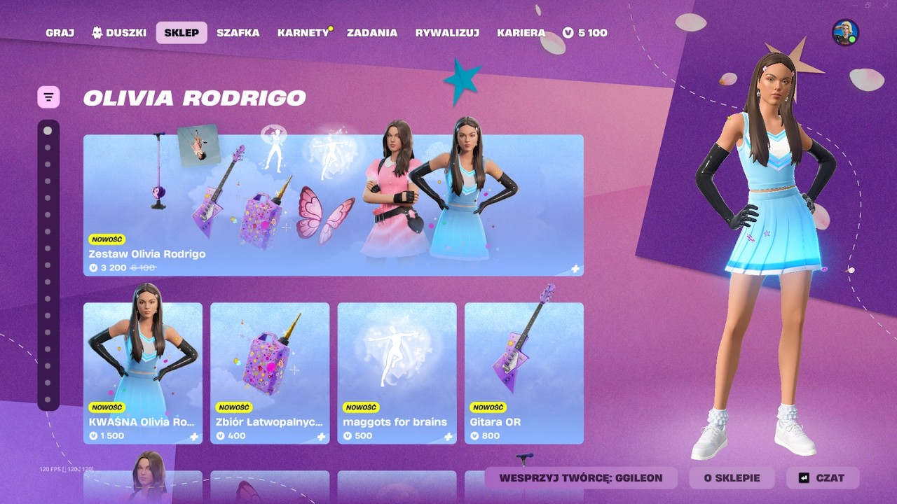 SKLEP FORTNITE 26.06.2026 *NOWE SKINY OLIVIA RODRIGO I DAVE THE DIVER, NOWA EMOTKA SCUBA JUKE*
