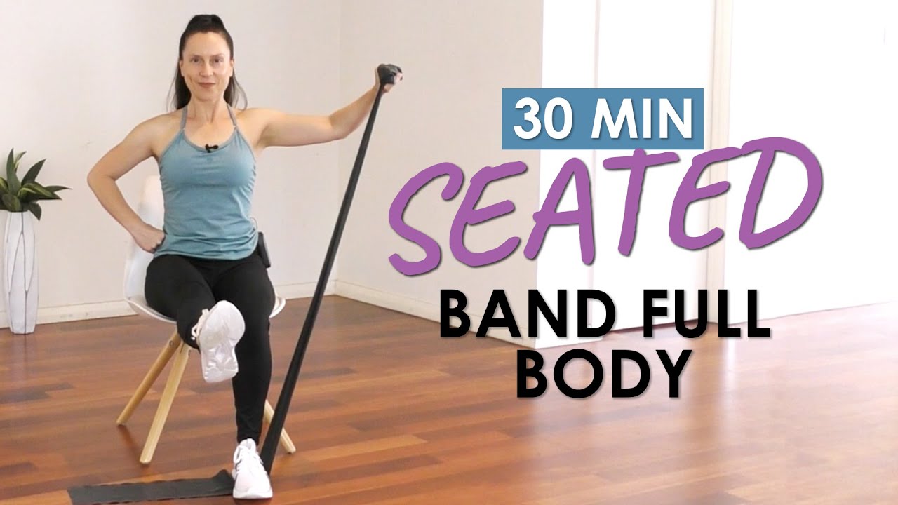 30 Min Seated Resistance Band Full Body Workout | Beginner Seated Band Workout For Seniors