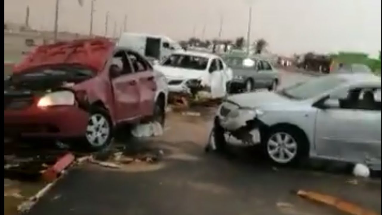 إعصار وامطار وبرد حفر الباطن.