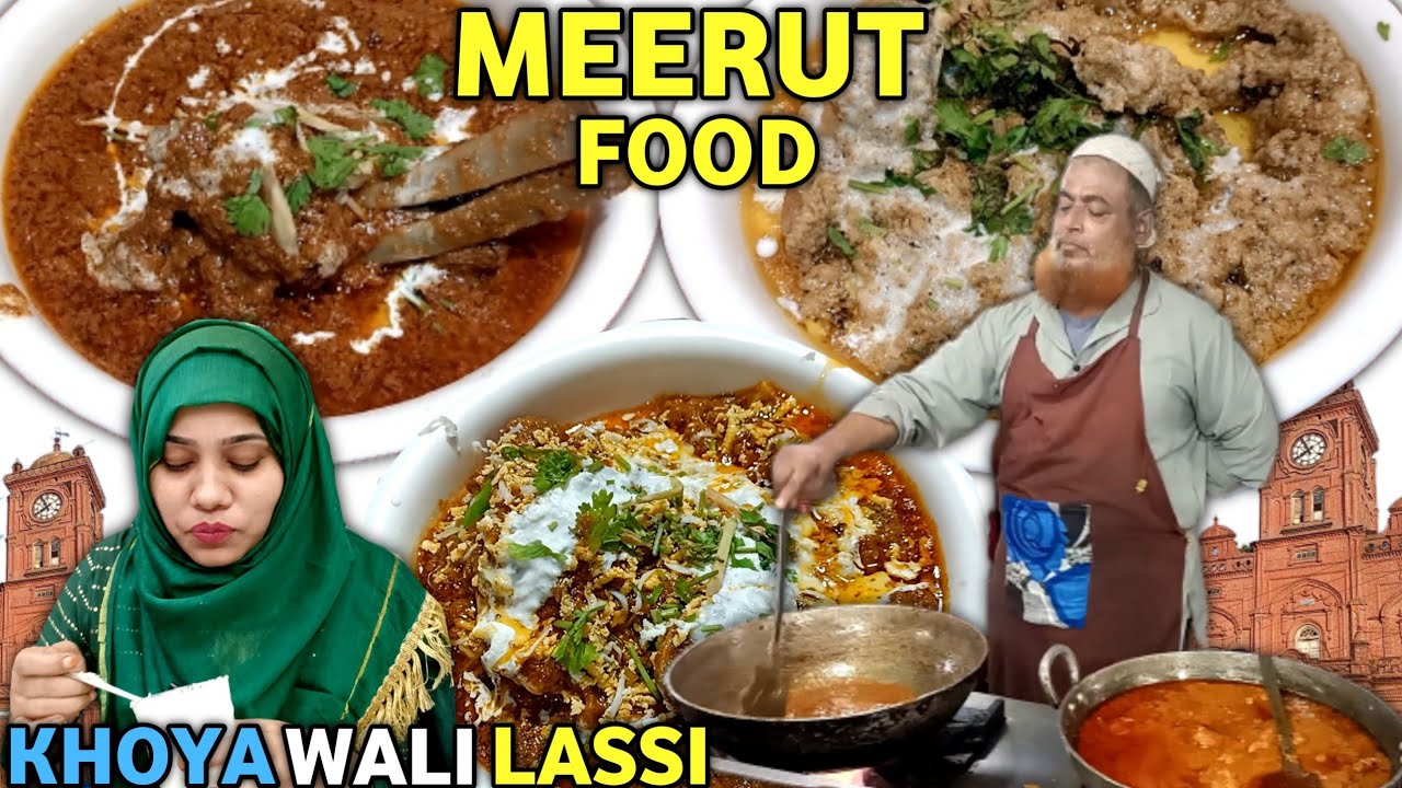 Meerut ka most famous Khana 🤩| Mutton Korma + Chicken Lajawab + Khoya wali Lassi | Meerut Food