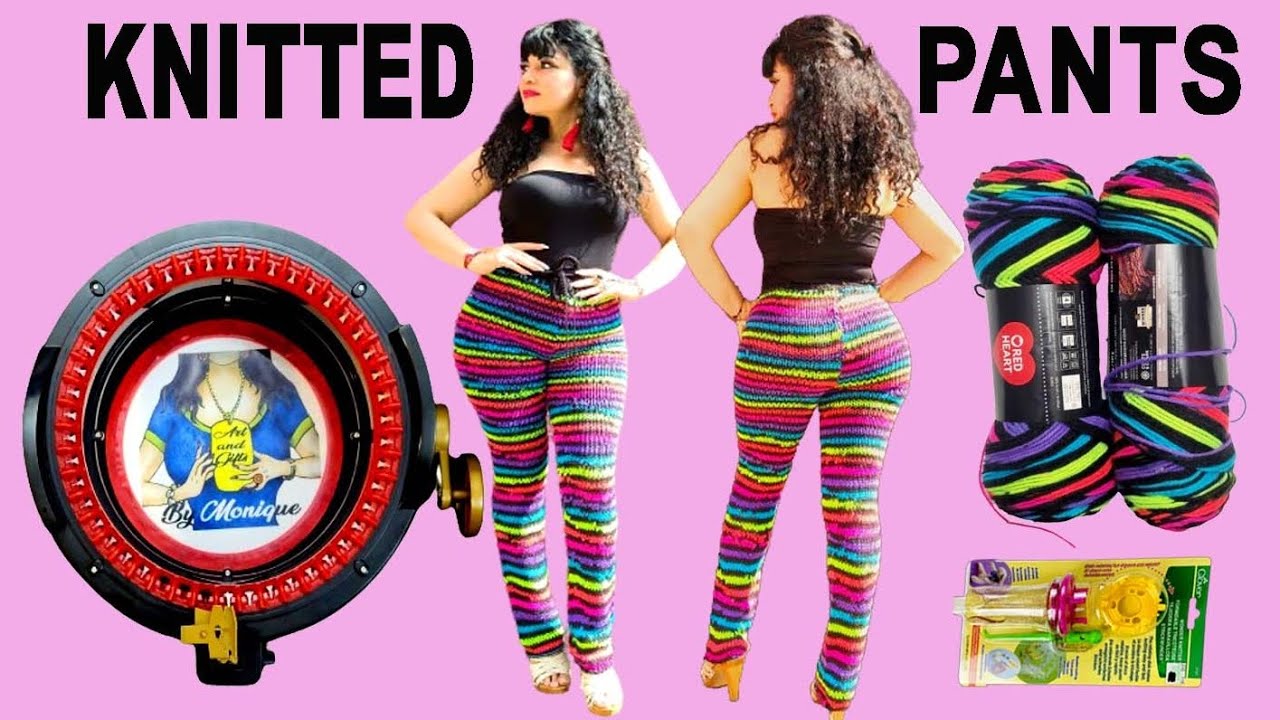 TUTORIAL KNITTED STRIPED PANTS IN CIRCULAR & PANEL MODE ADDI EXPRESS  KNITTING MACHINE