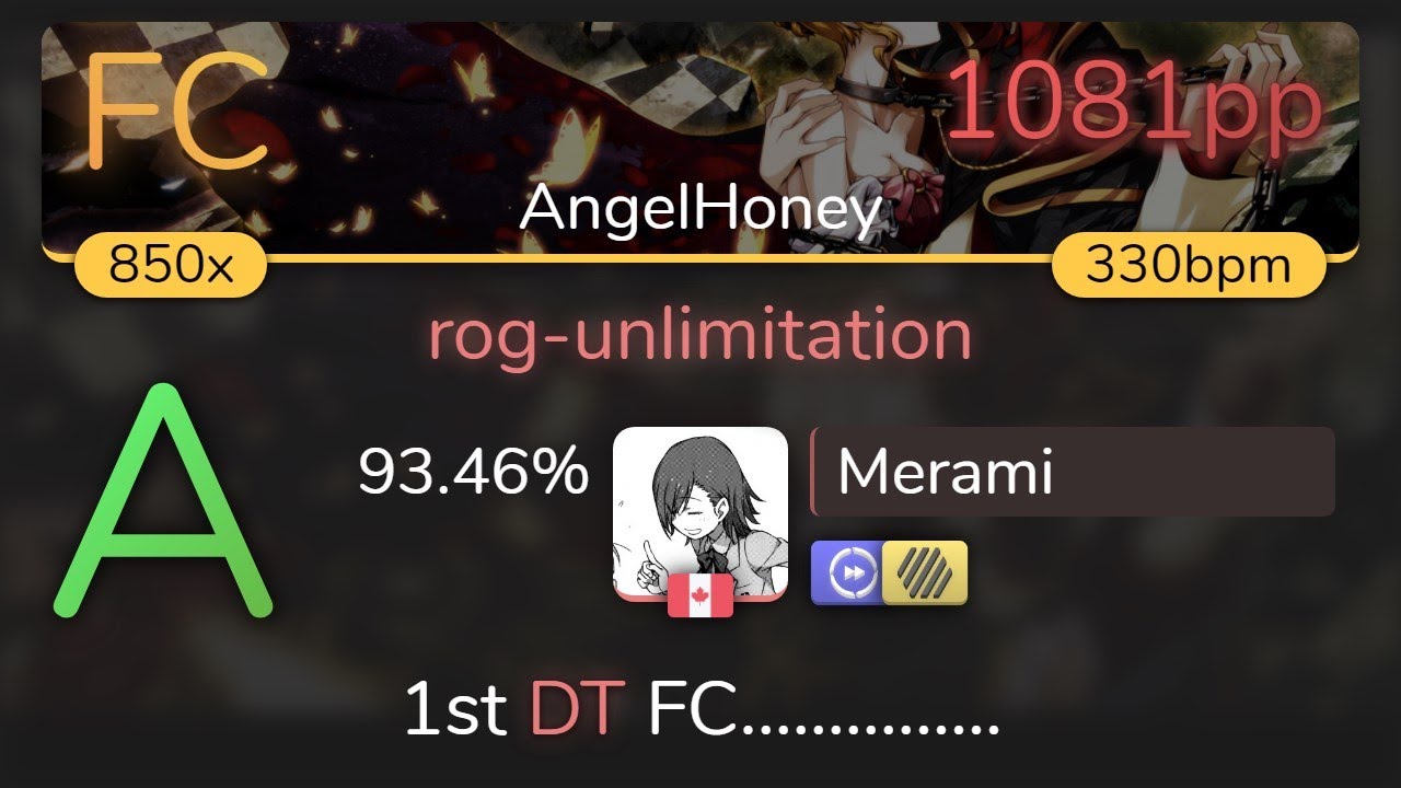 [9.77⭐330BPM] Merami | 07th Expansion - rog-unlimitation [AngelHoney] 1st +HDDT FC 93.46% {1081pp}
