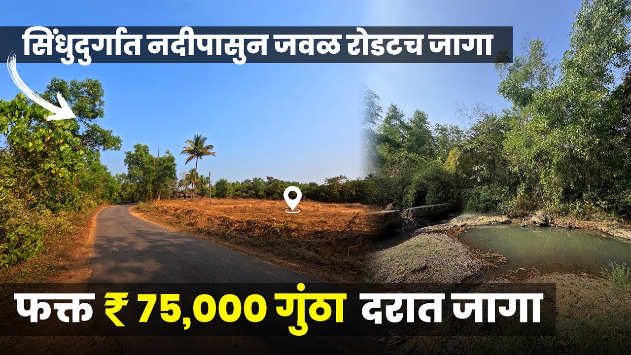 सिंधुदुर्गात फक्त ₹ 75,000 गुंठा दरात जागा ! | नदीजवळ + रोडटच + वाडीवस्ती | P313