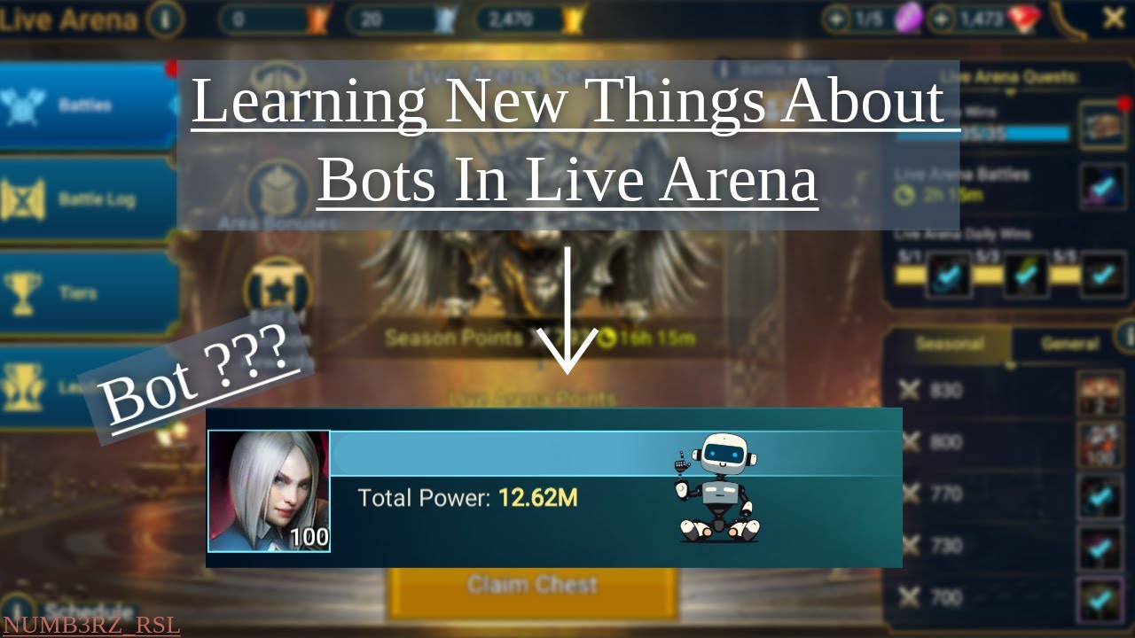 Learning about Live Arena Bots