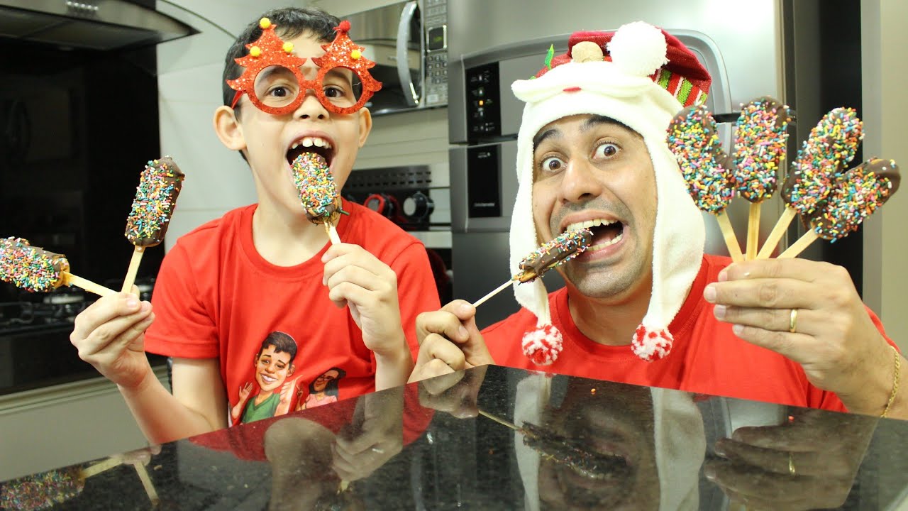 COMO FAZER PIRULITO DE BOLACHA COM NUTELLA E DOCE DE LEITE - Receita de Natal