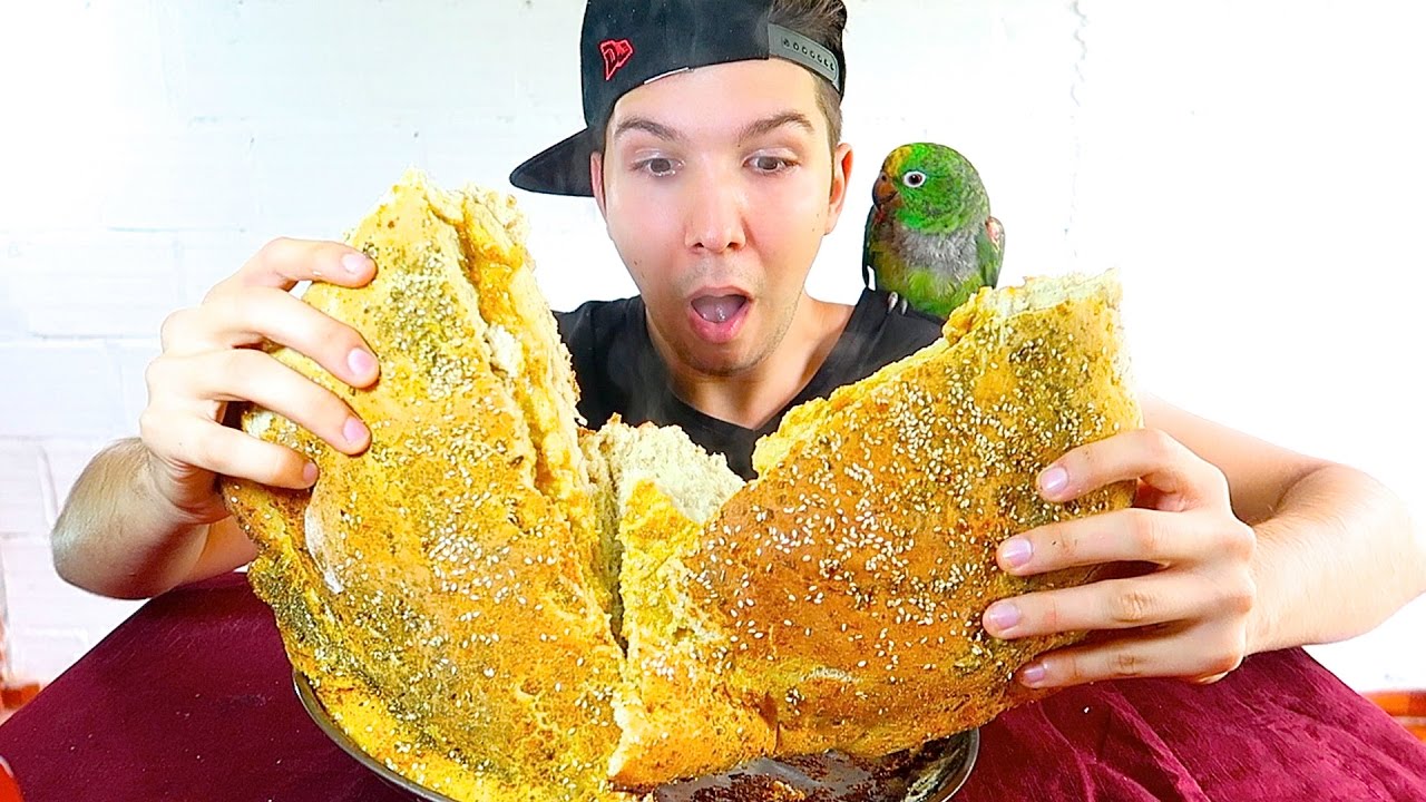 Giant Cheesy Calzone • MUKBANG