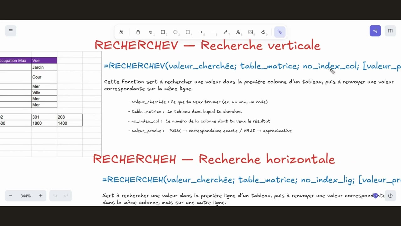 Fonctions RECHERCHEV et RECHERCHEH dans Excel